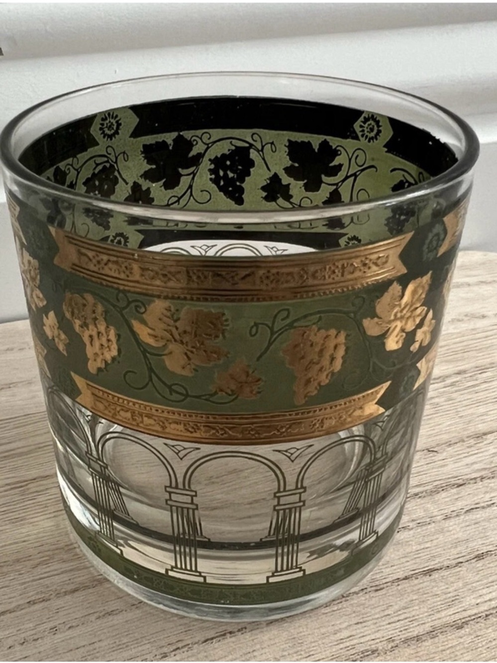 Discontinued Golden Grapes Green by Cera Glass